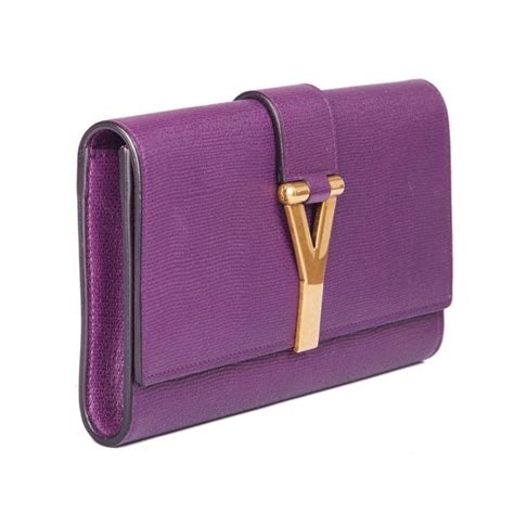 ysl purple clutch|authentic ysl handbag clutch.